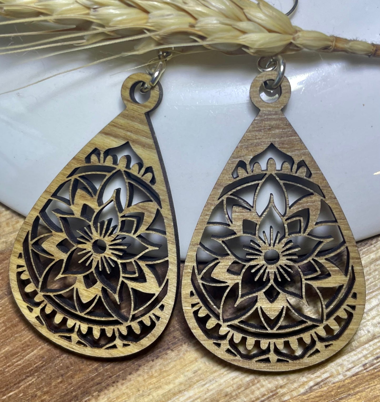 Handmade Mandala Earrings - Natural Spectrum Design.