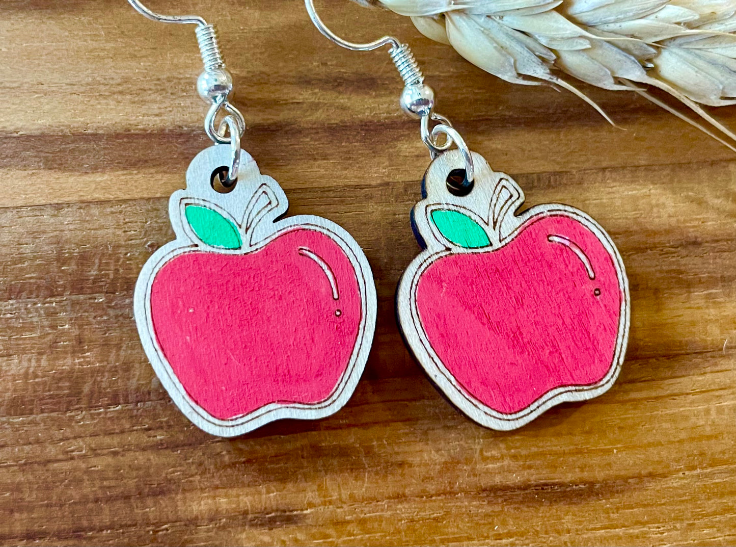 Handmade Apple Earrings - Unique Design and Hypoallergenic Hardware