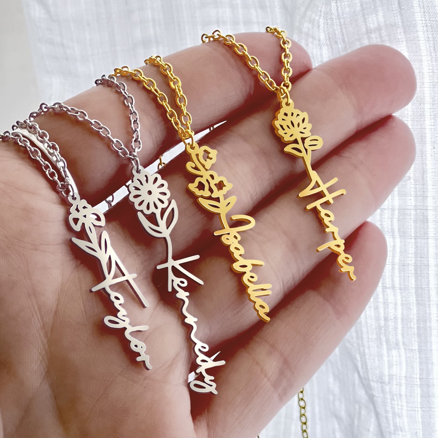 Birth Flower Necklace - If Moms Were Flowers