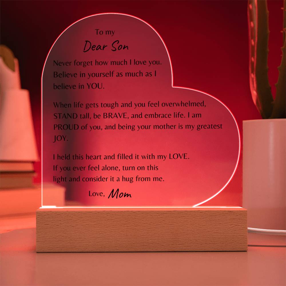 Dear Son | Heart Night Lamp | LED | From Mom