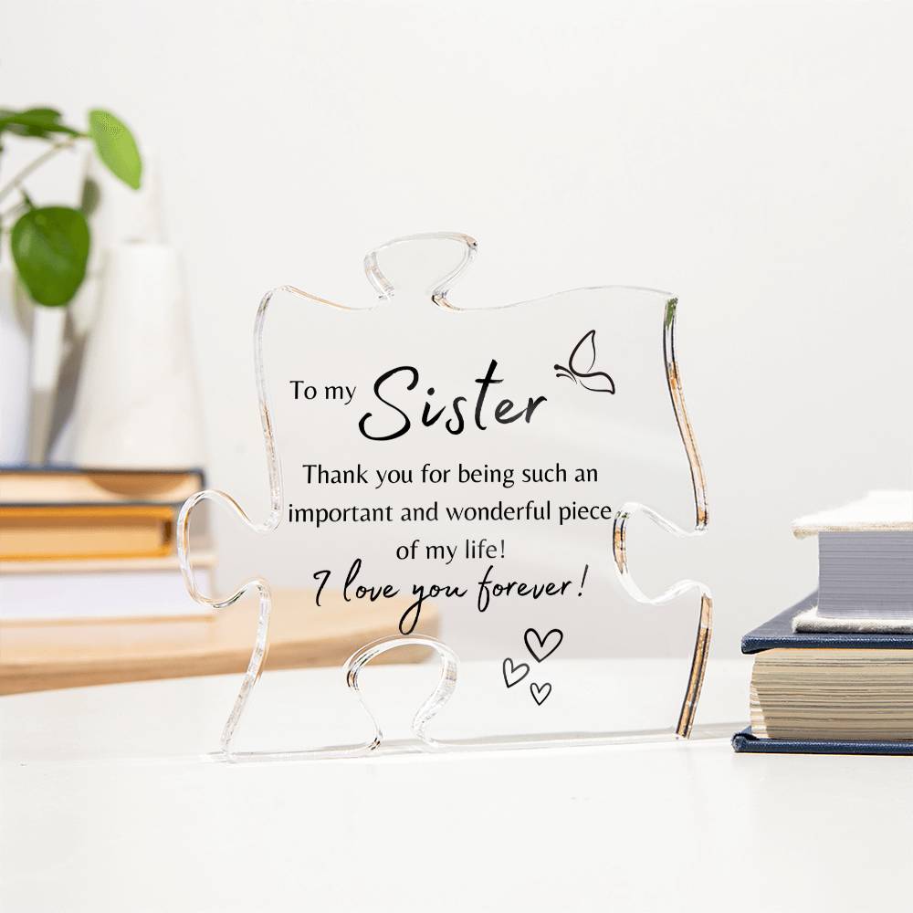 Engraved Puzzle Piece for Sister