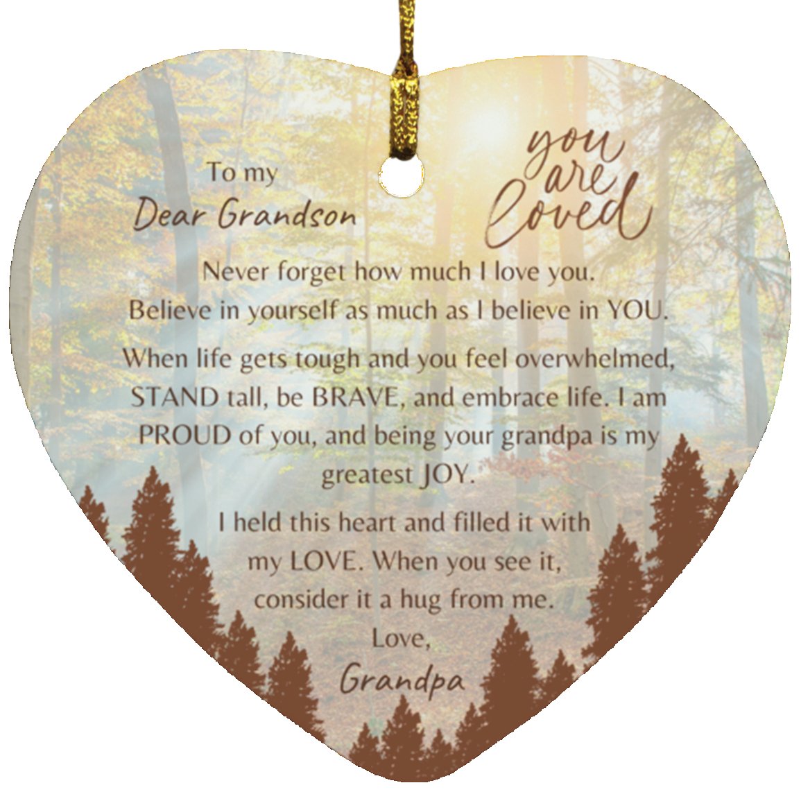 Heart Ornament for Son or Grandson | Woods Design