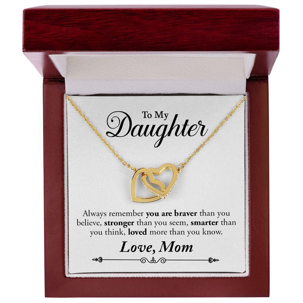 TO MY DAUGHTER | ALWAYS REMEMBER (INTERLOCKING HEARTS NECKALCE)