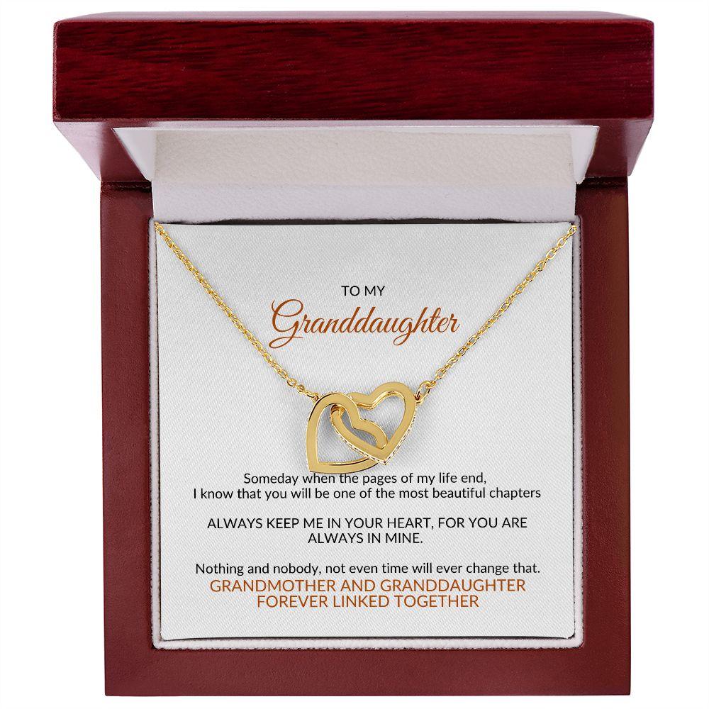 To My Granddaughter | Forever Linked Together (Interlocking Heart Necklace)