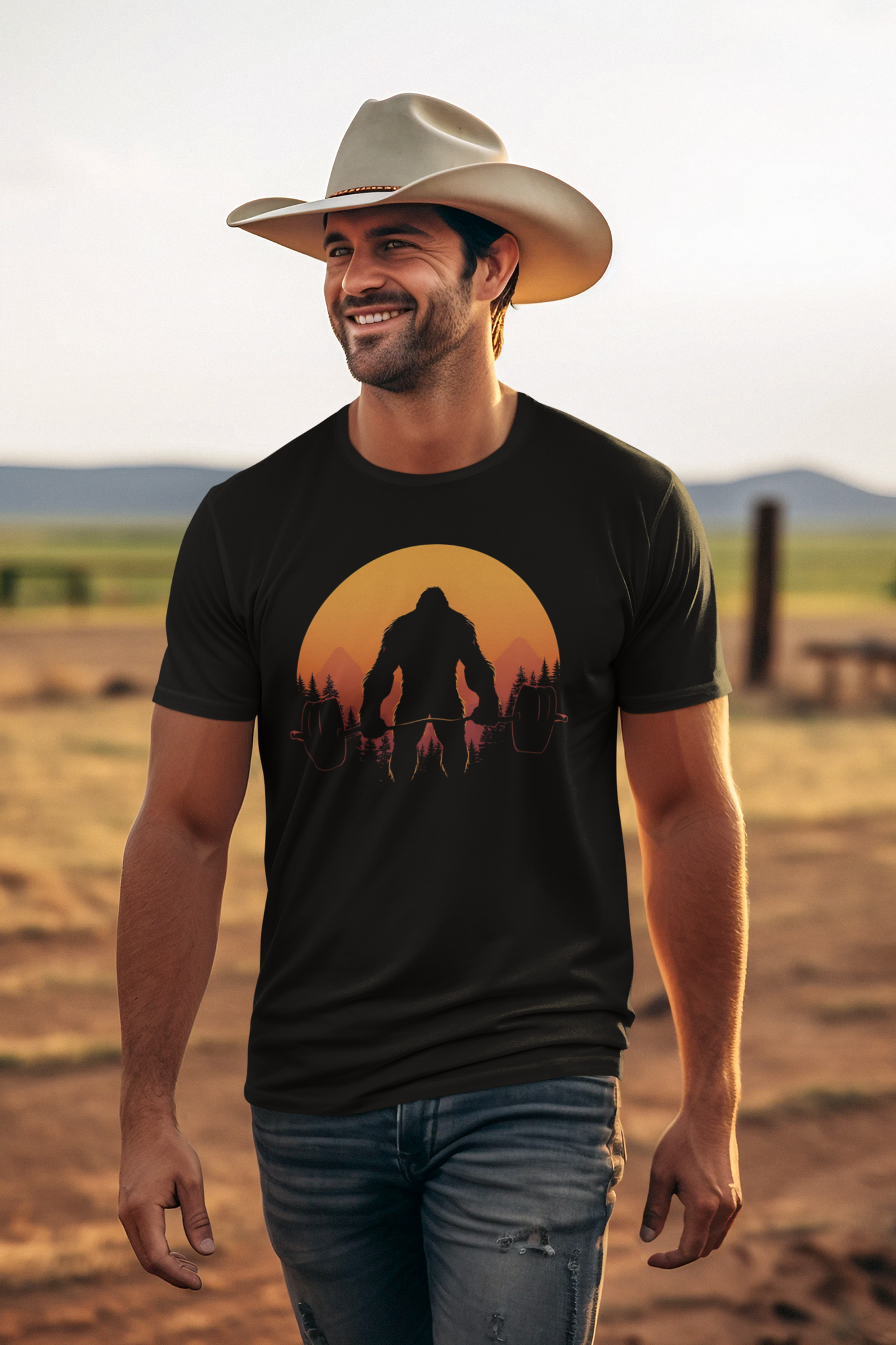 Bigfoot Weightlifter Tee