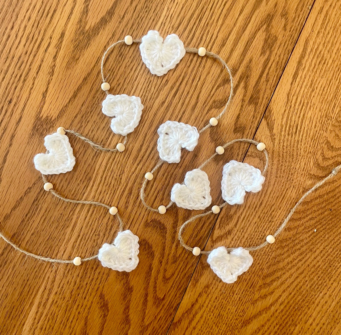 Crocheted Heart Garland | Handmade Cozy & Seasonal Home Decor