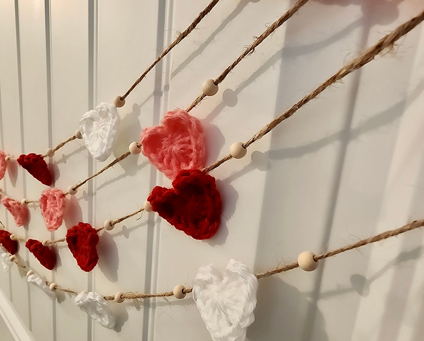 Crocheted Heart Garland | Handmade Cozy & Seasonal Home Decor