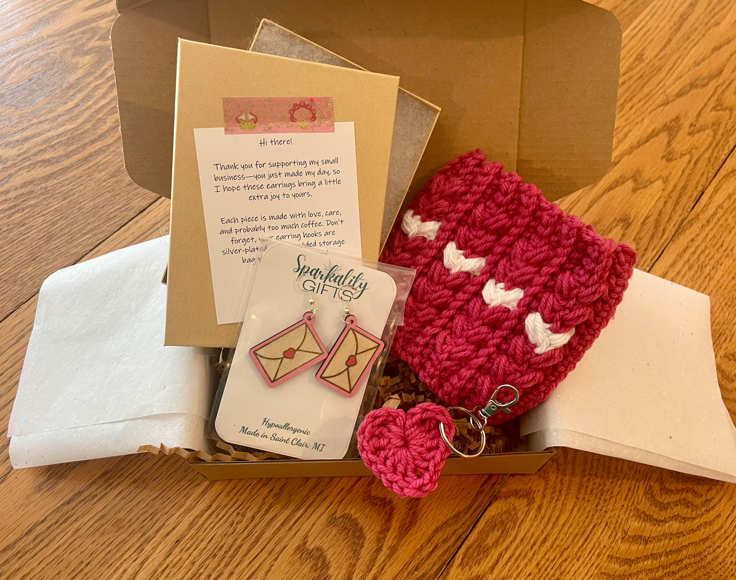 Build Your Own Valentine Gift Box | Handmade Crochet & Earrings