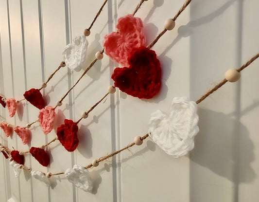 Crocheted Heart Garland | Handmade Cozy & Seasonal Home Decor