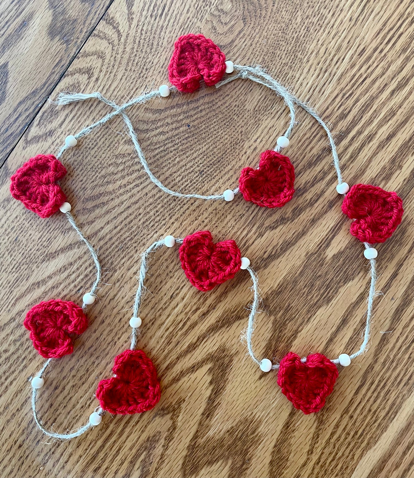 Crocheted Heart Garland | Handmade Cozy & Seasonal Home Decor