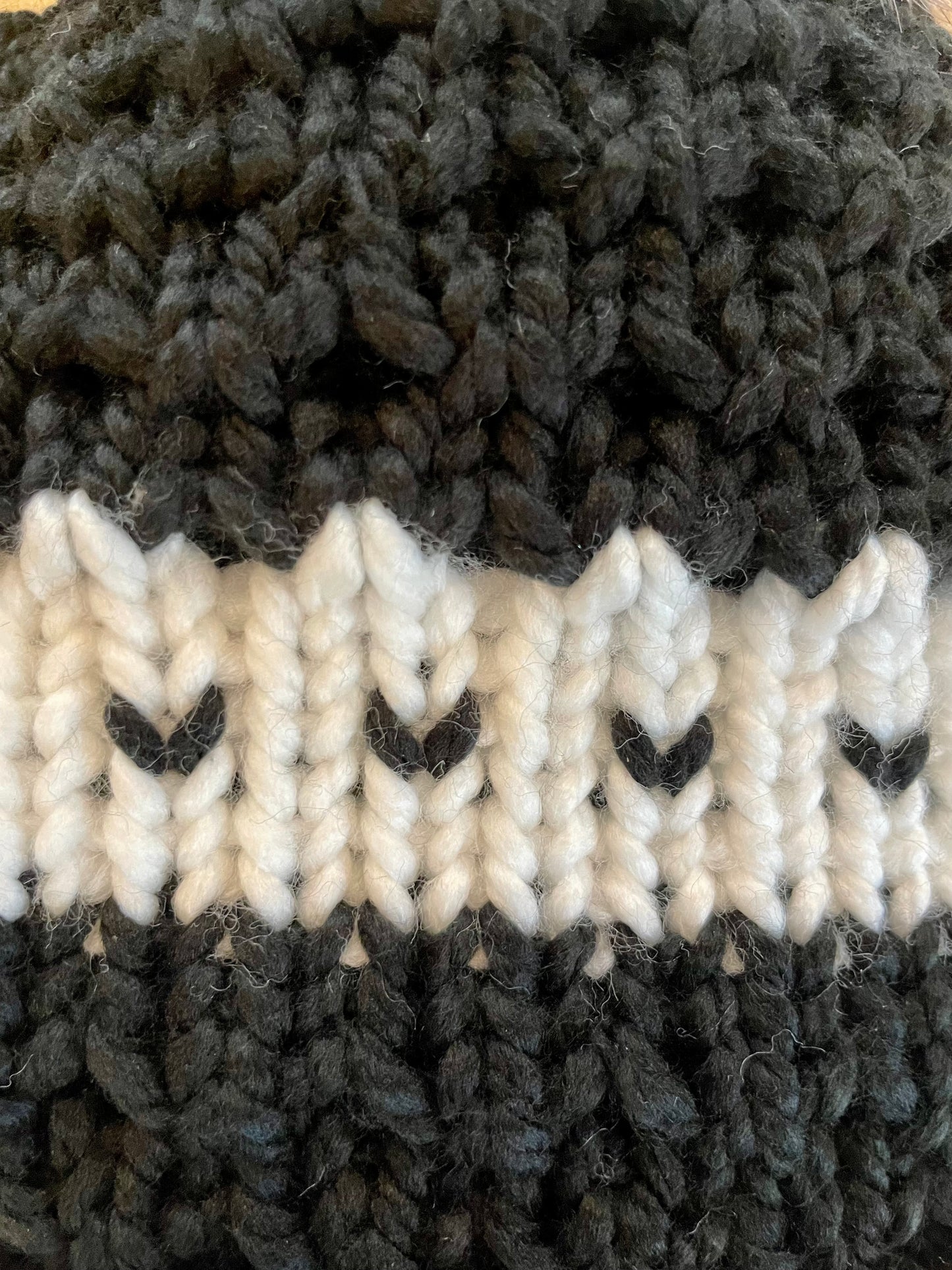 Handmade Waffle Knit Beanie with Heart Detail - Custom