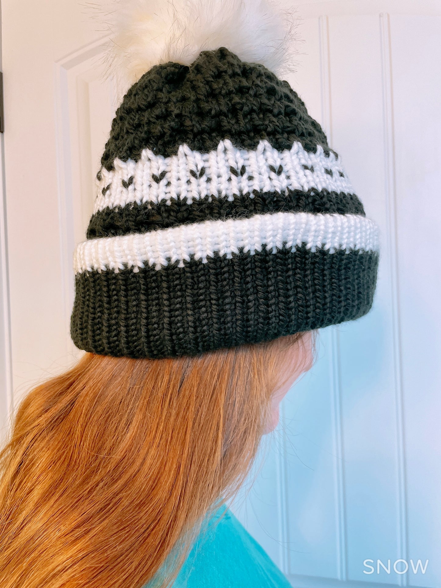 Handmade Waffle Knit Beanie with Heart Detail - Custom