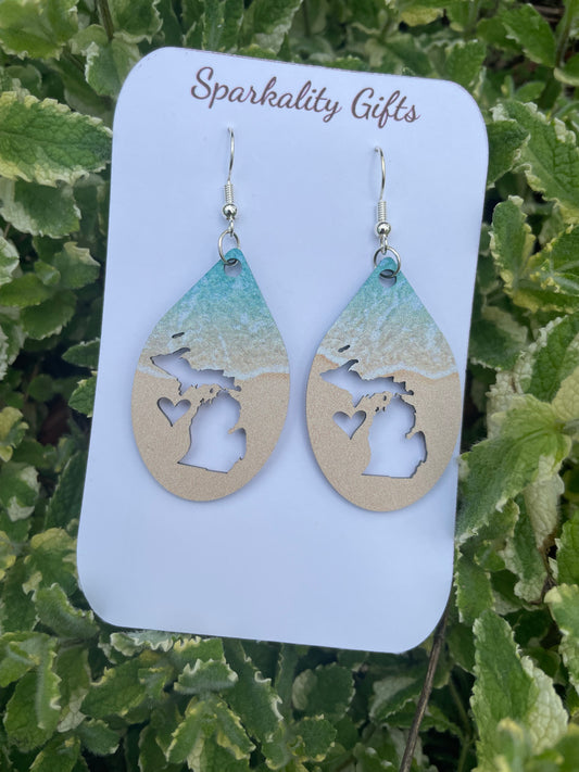 Michigan Peninsula Earrings | Drop Style