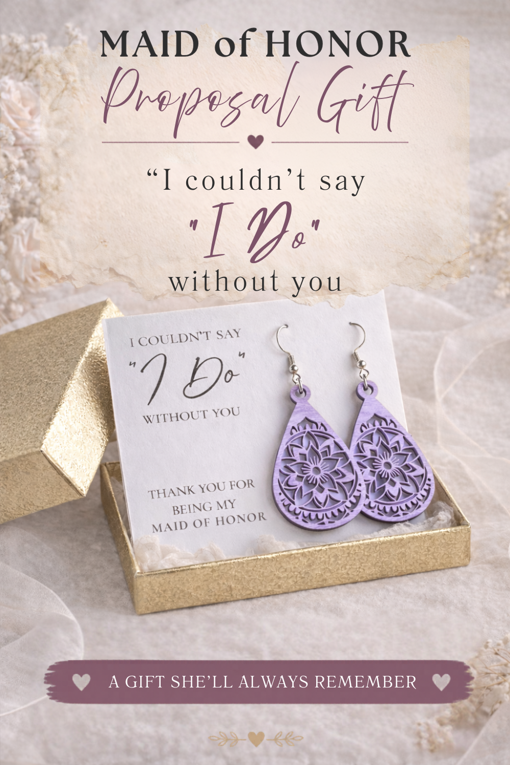 Custom Color Bridesmaid Earrings, Rustic Wedding Jewelry, Lightweight Wooden Mandala Earrings, Boho Bridal Party Gift