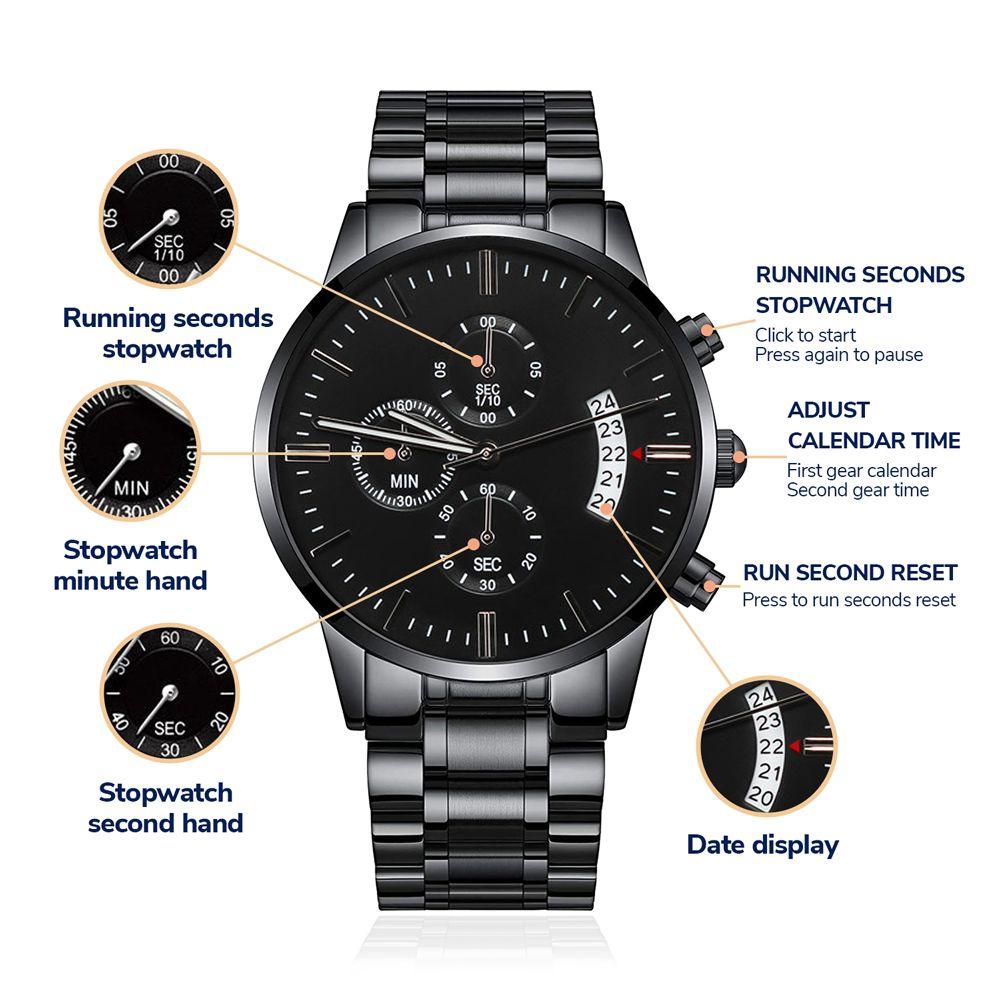 Customizable Engraved Black Watch