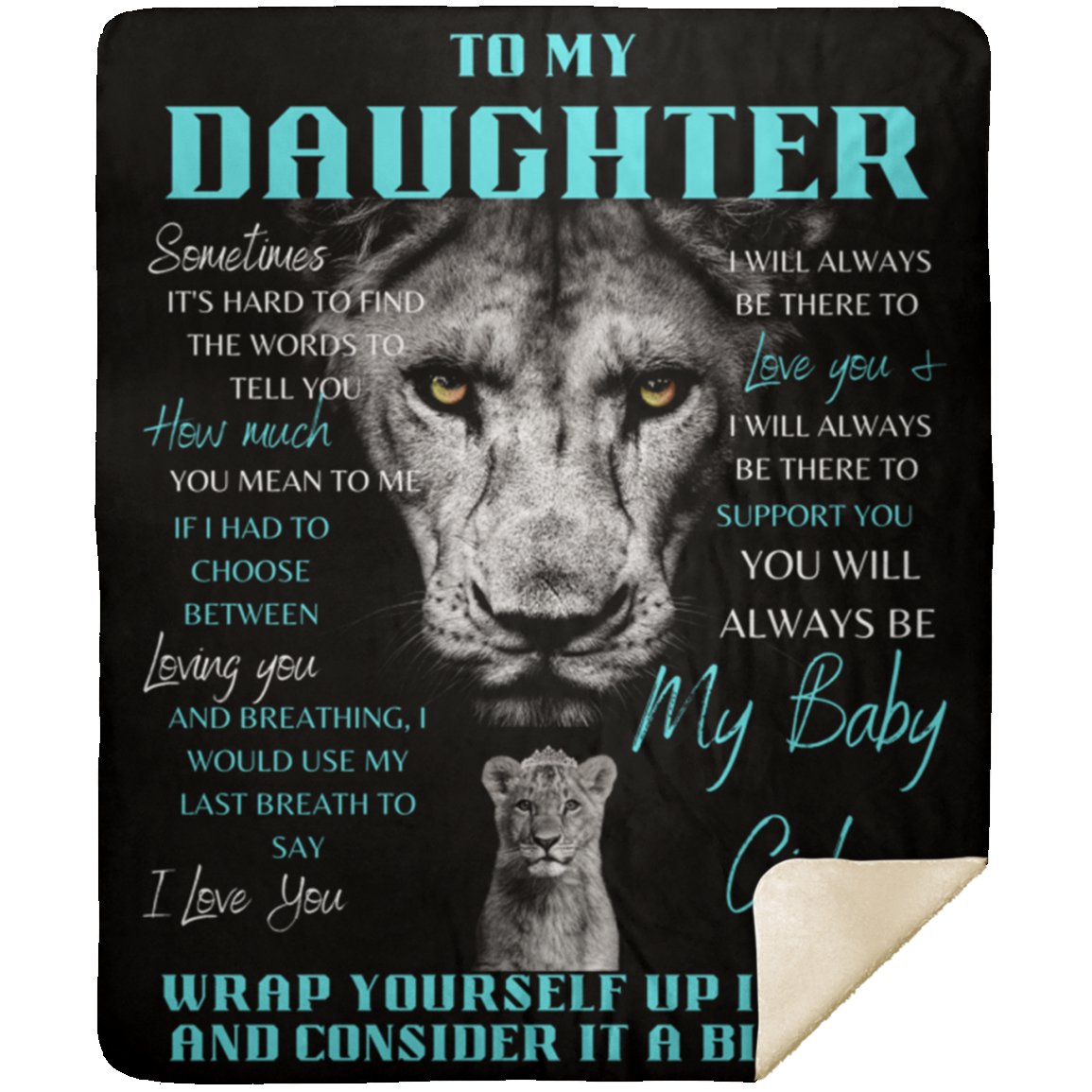 Daughter Lioness Blanket | Premium Mink Sherpa 50x60