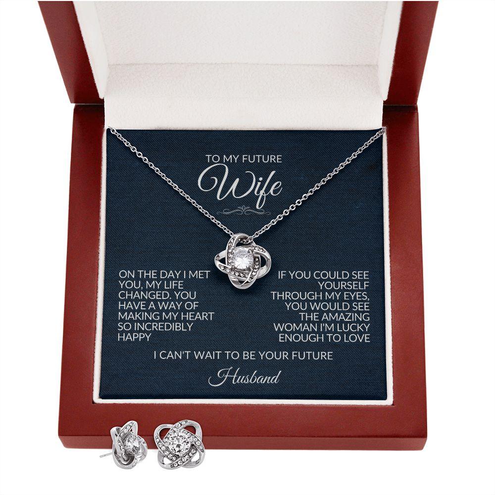 Engagement Gift | To My Future (Love Knot Necklace And Earrings Set)