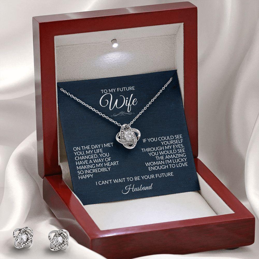 Engagement Gift | To My Future (Love Knot Necklace And Earrings Set)