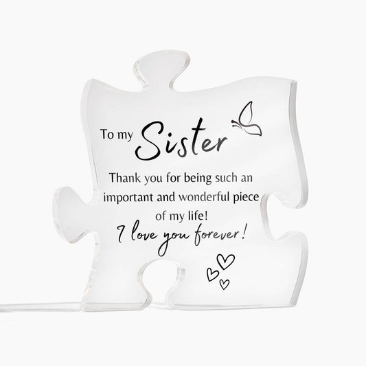 Engraved Puzzle Piece for Sister