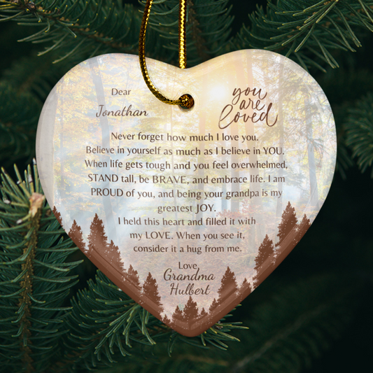 Personalized | Heart Ornament | Woods Design