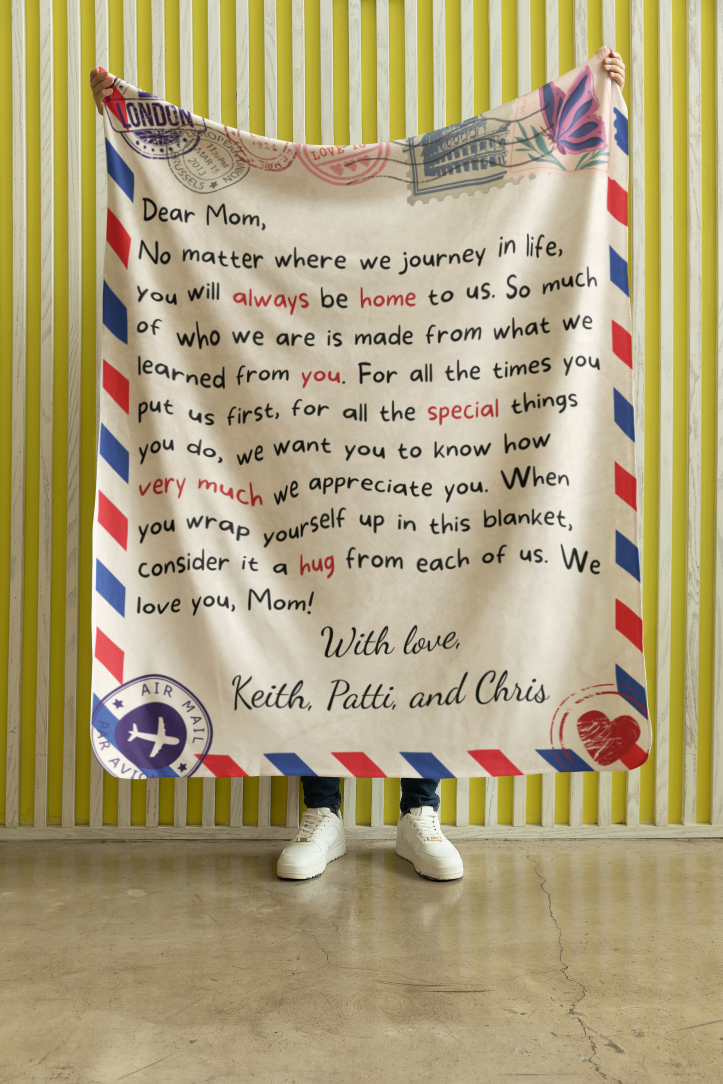 Mom Postcard Blanket |PERSONALIZED! | 50x60 Mink Sherpa