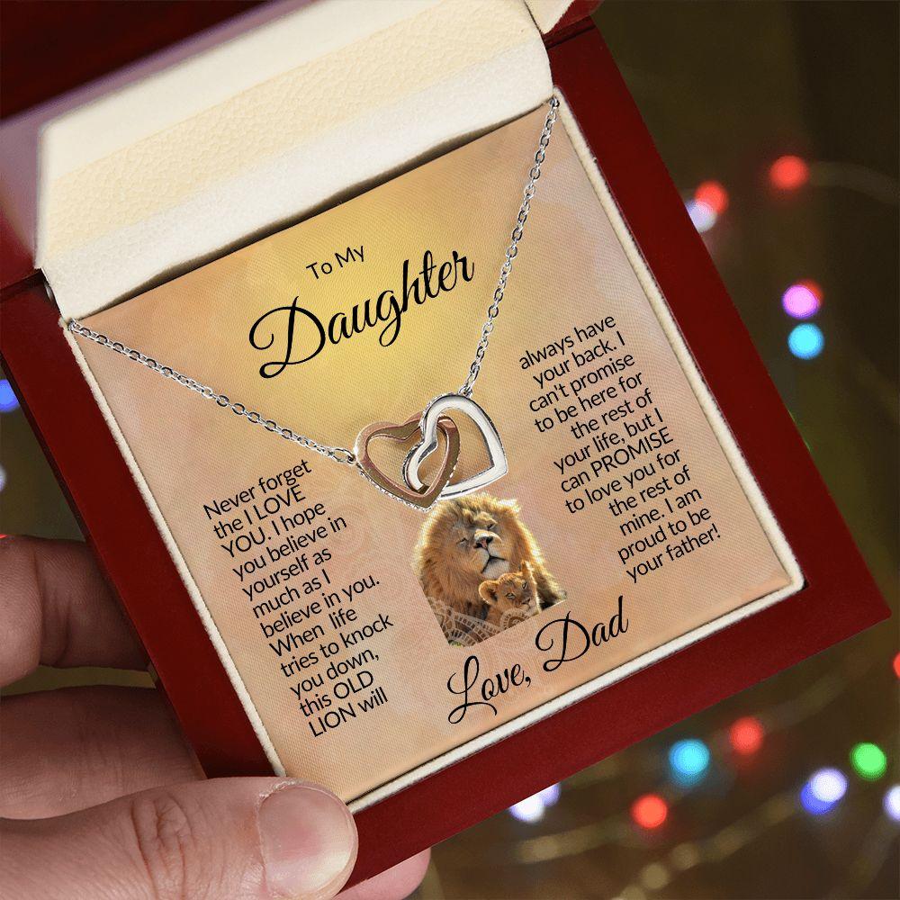 To My Daughter | Proud To Be Your Father (Interlocking Hearts Necklace)