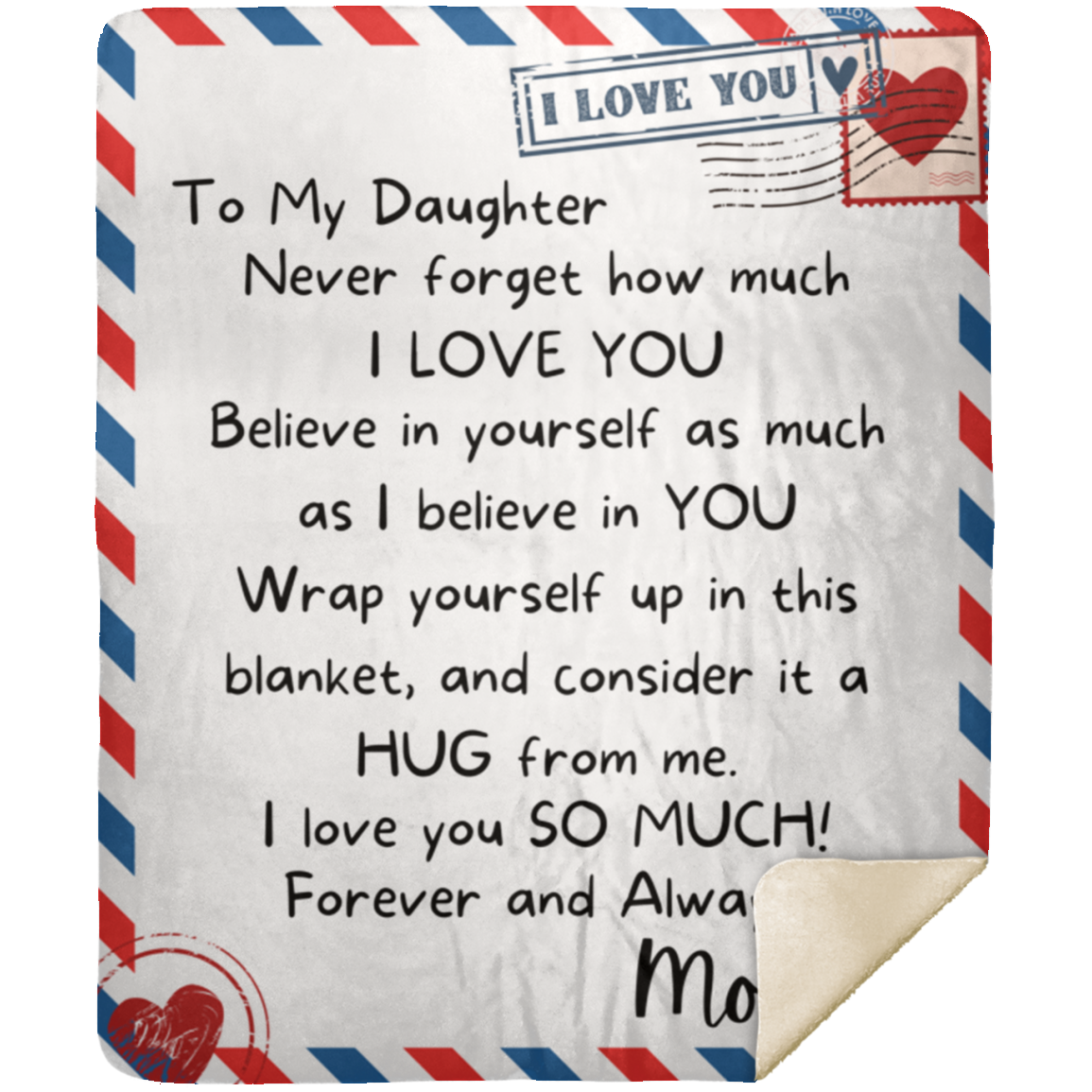 To My Daughter, From Mom | Premium Mink Sherpa 50x60