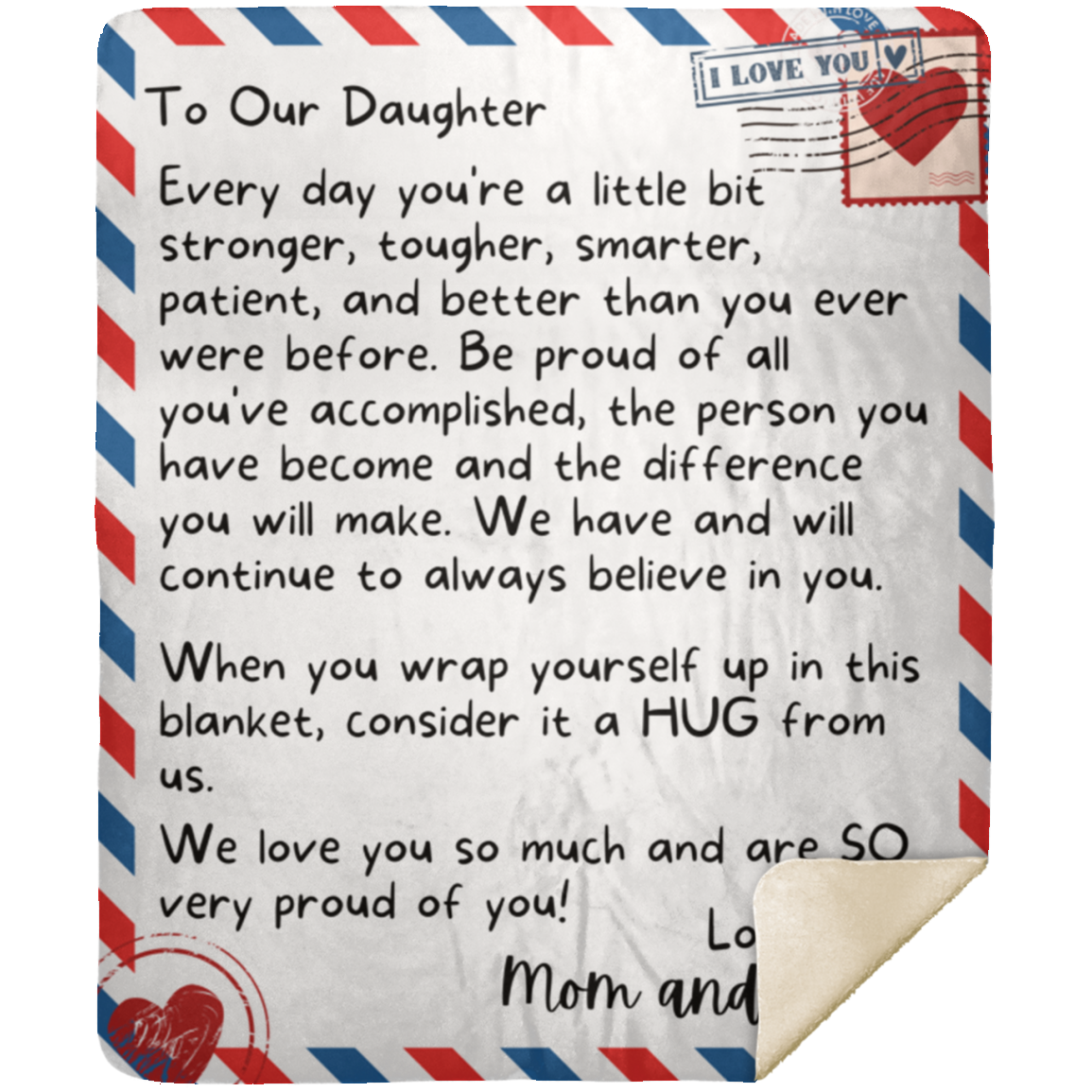 To Our Daughter | Every Day | 50x60 Mink Sherpa