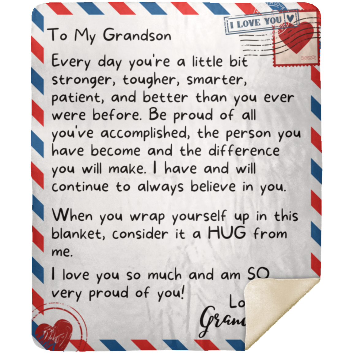 To My Grandson | Every Day | 50x60 Mink Sherpa