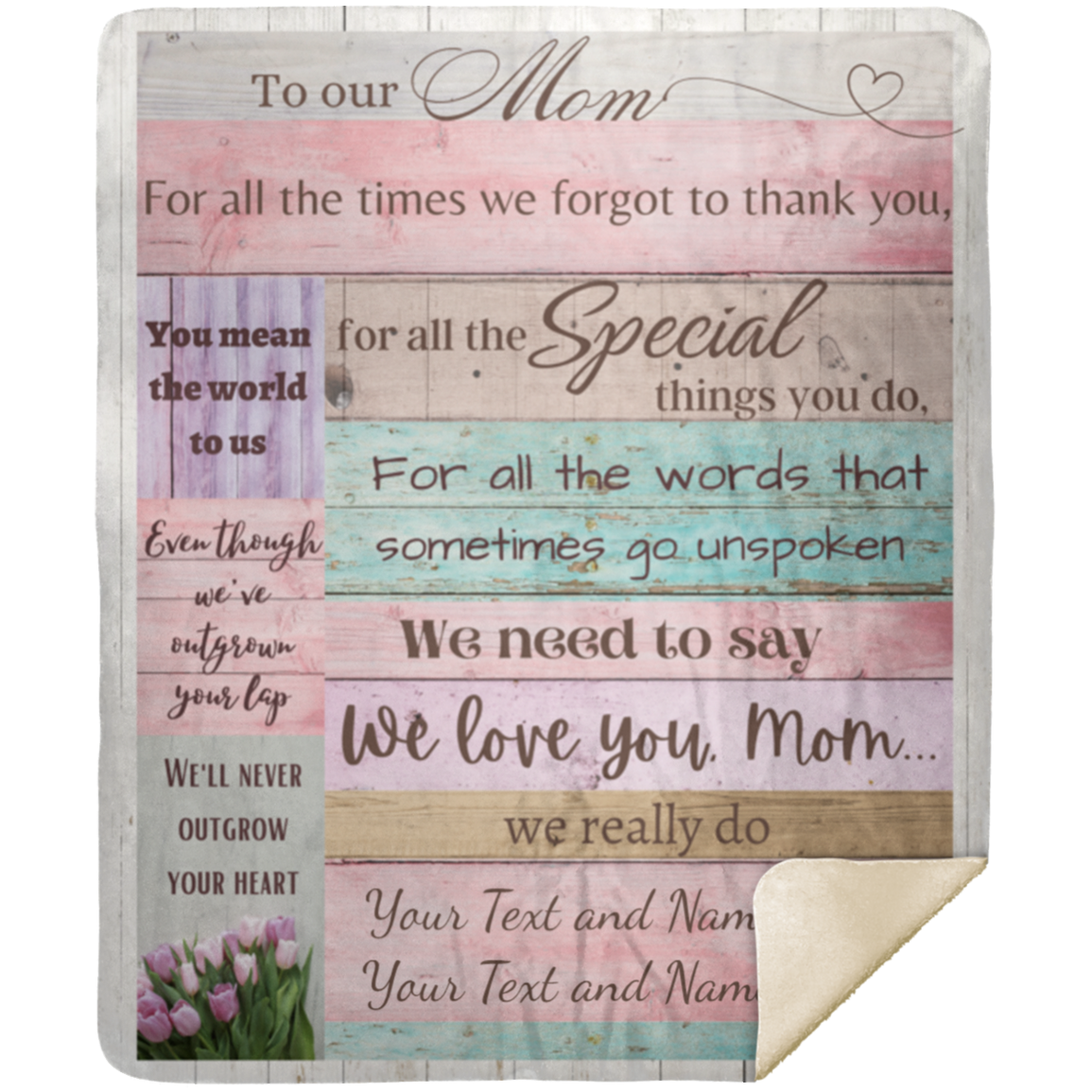 Personalized Blanket | To Our Mom | Premium Mink Sherpa 50x60