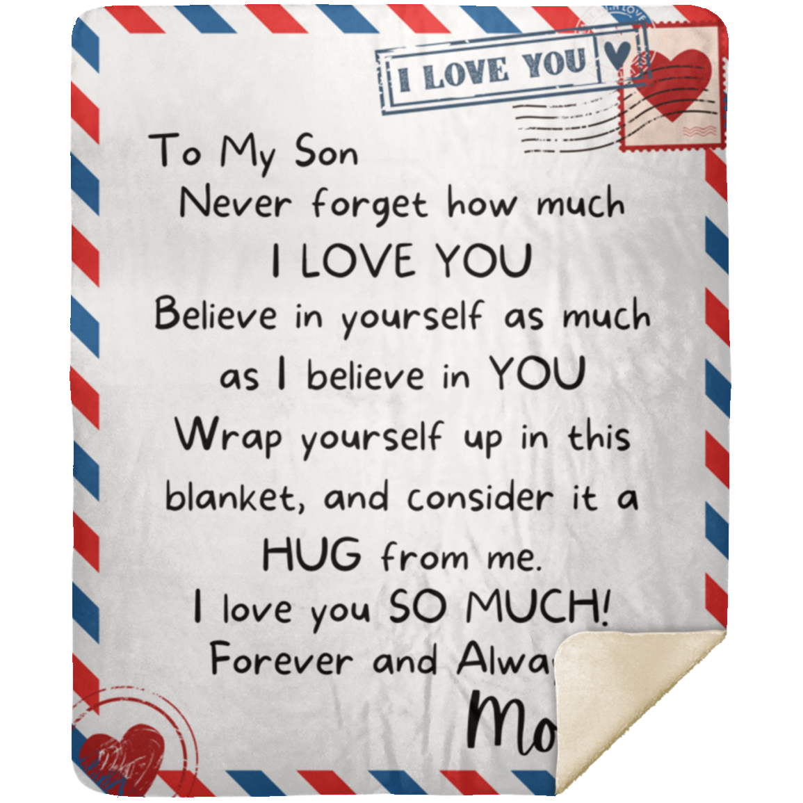 To My Son Blanket | Premium Mink Sherpa, 50x60