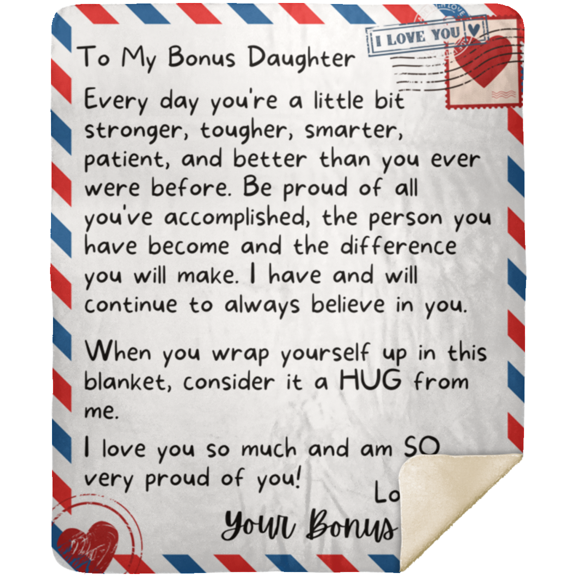 To My Bonus Daughter, Sherpa 50x60