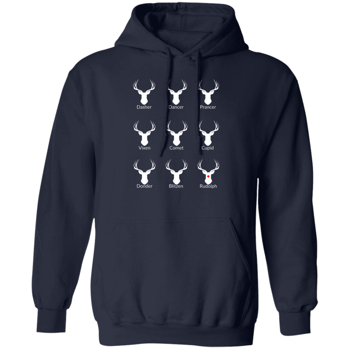 NICE LIST REINDEER HOODIE (UNISEX SIZING) | DONDER SPELLING - Sparkality Gifts