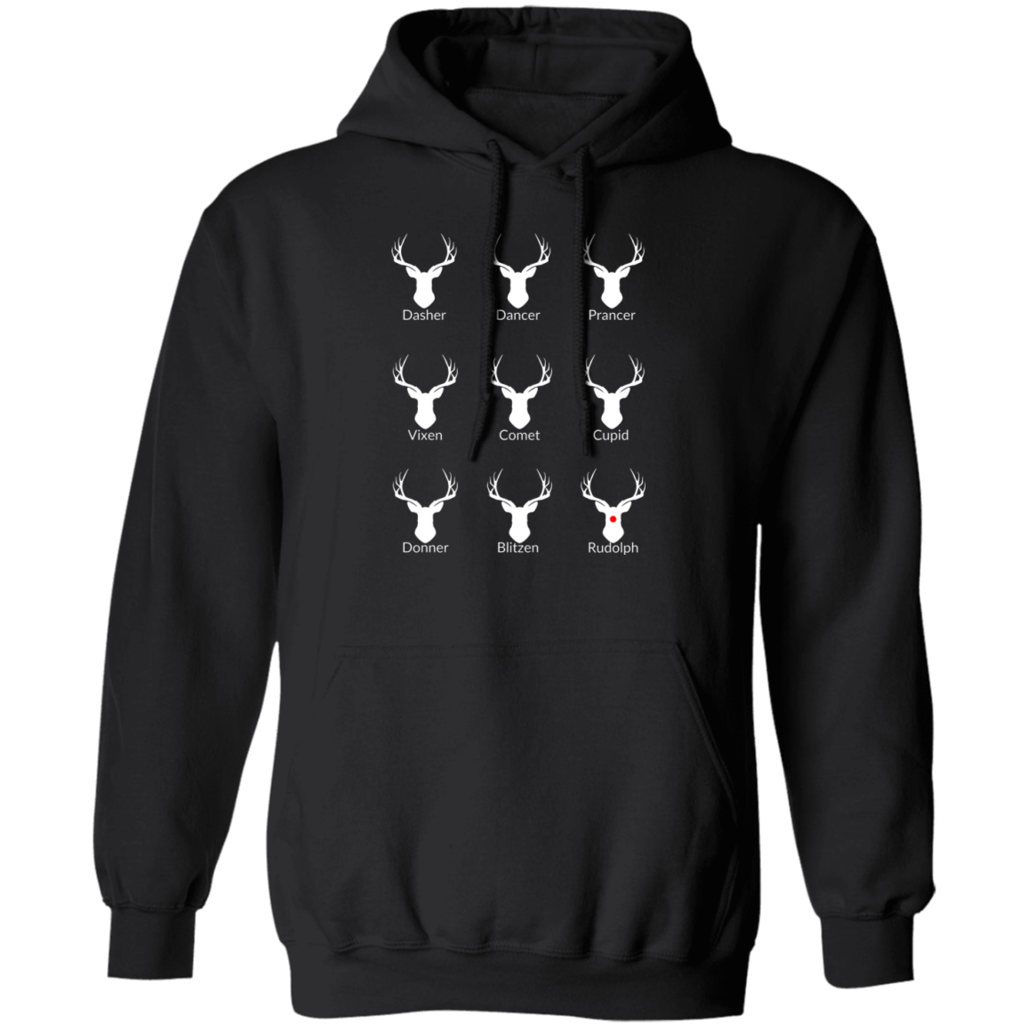 Nice List Reindeer Hoodie | Donner spelling - Sparkality Gifts