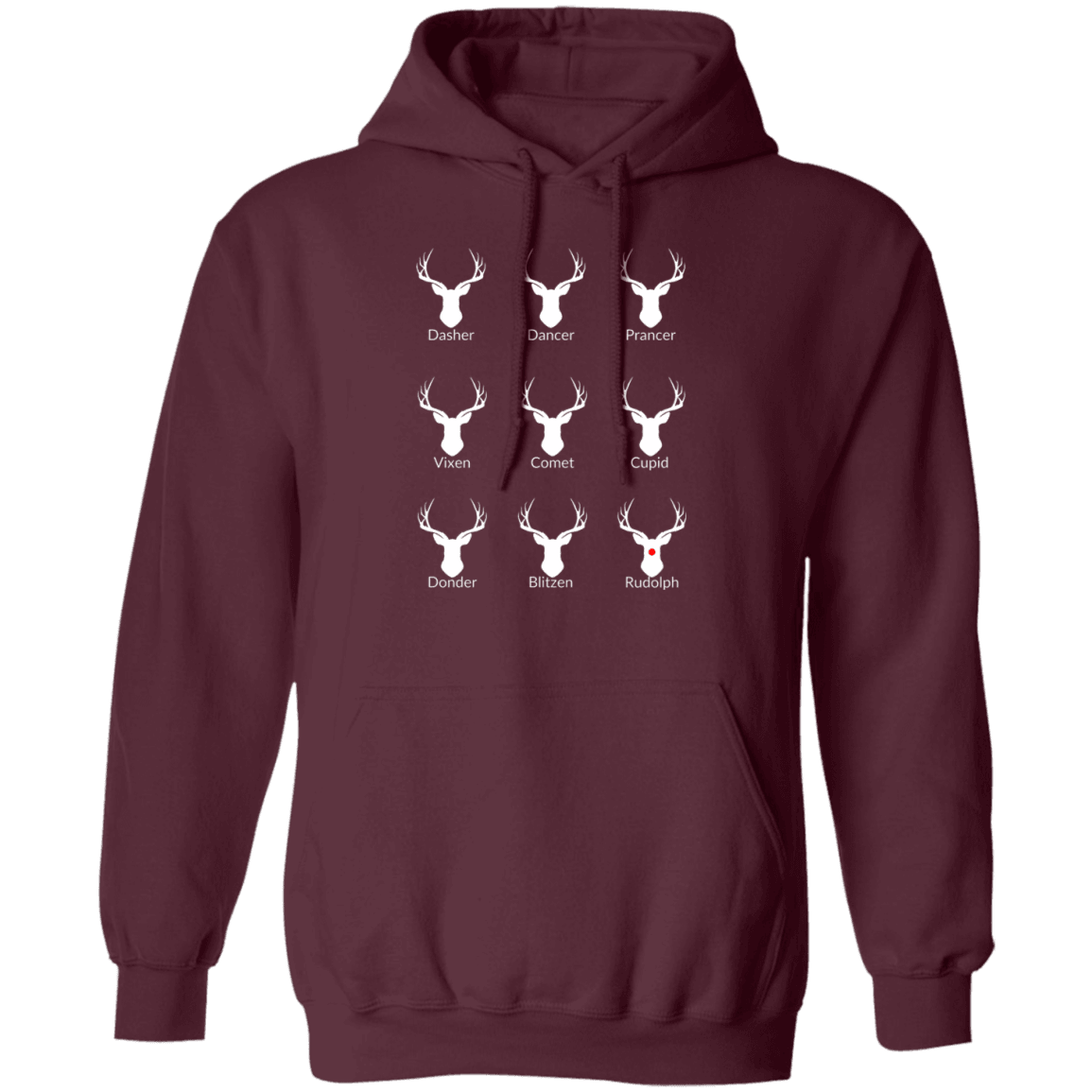 NICE LIST REINDEER HOODIE (UNISEX SIZING) | DONDER SPELLING - Sparkality Gifts