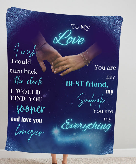 TO MY LOVE | MY EVERYTHING | PREMIUM MINK SHERPA BLANKET 50X60 - Sparkality Gifts