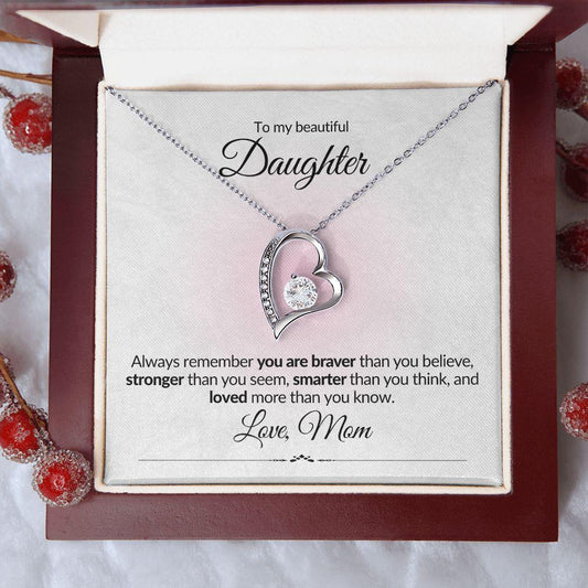 TO MY BEAUTIFUL DAUGHTER | ALWAYS REMEMBER (FOREVER LOVE NECKLACE) - Sparkality Gifts