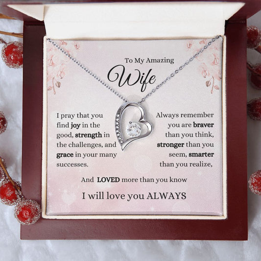 TO MY AMAZING WIFE | I PRAY YOU FIND JOY | FOREVER LOVE NECKLACE - Sparkality Gifts