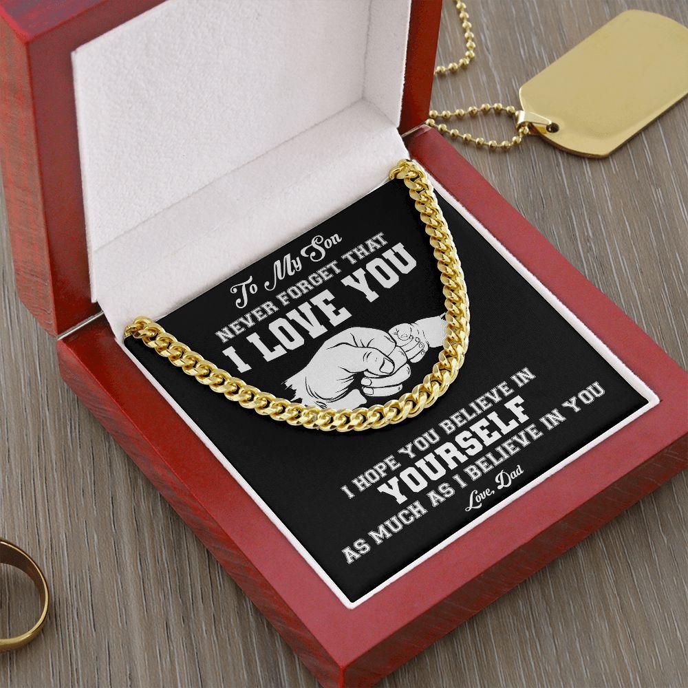 My Son | Never Forget - Cuban Link Chain - Sparkality Gifts