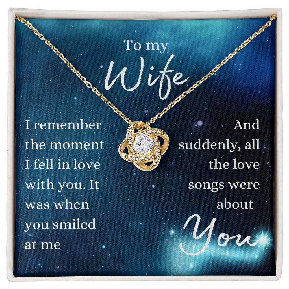 TO MY WIFE | ALL THE LOVE SONGS | LOVE KNOT NECKLACE - Sparkality Gifts