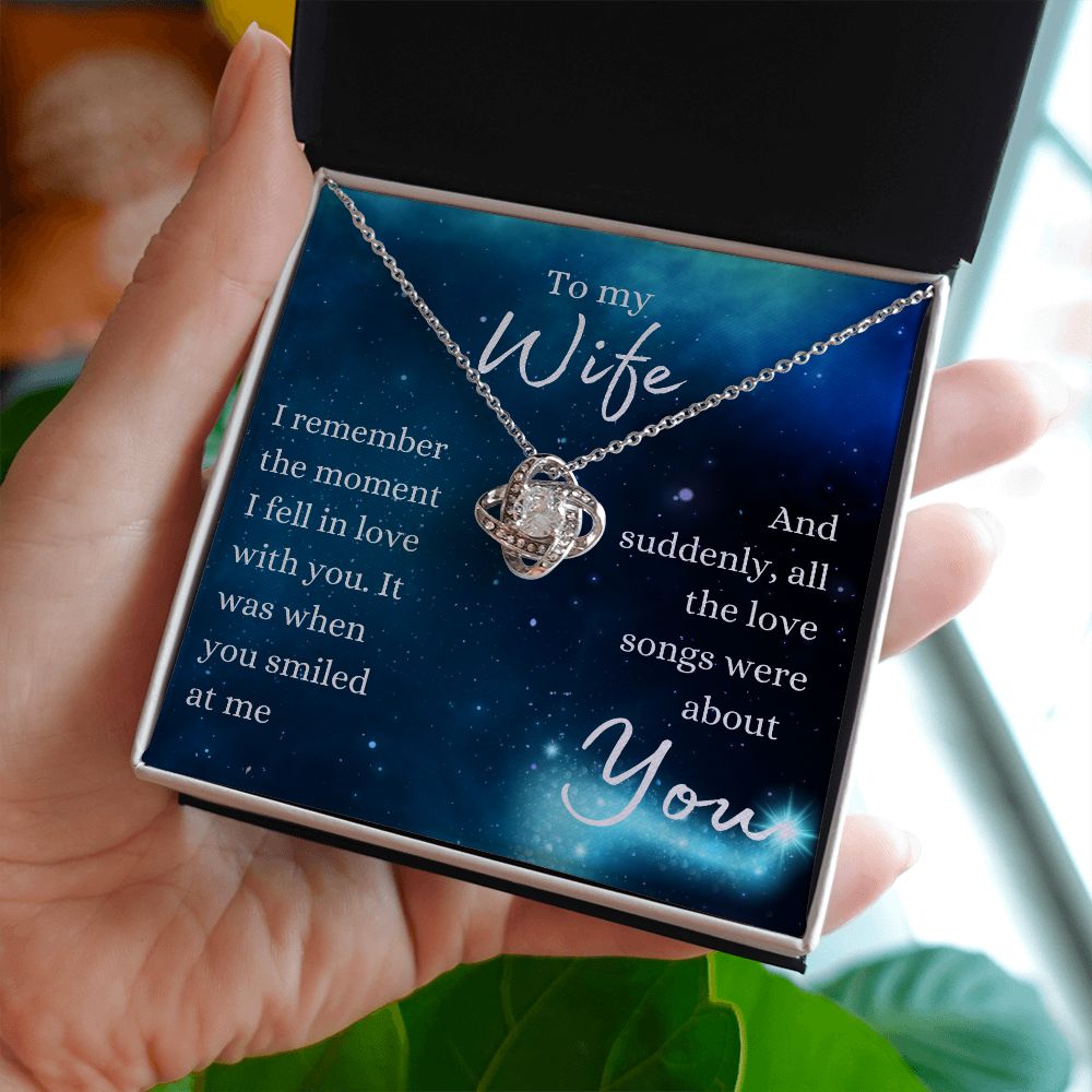 TO MY WIFE | ALL THE LOVE SONGS | LOVE KNOT NECKLACE - Sparkality Gifts