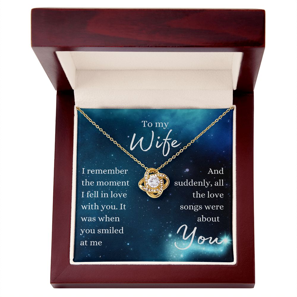 TO MY WIFE | ALL THE LOVE SONGS | LOVE KNOT NECKLACE - Sparkality Gifts