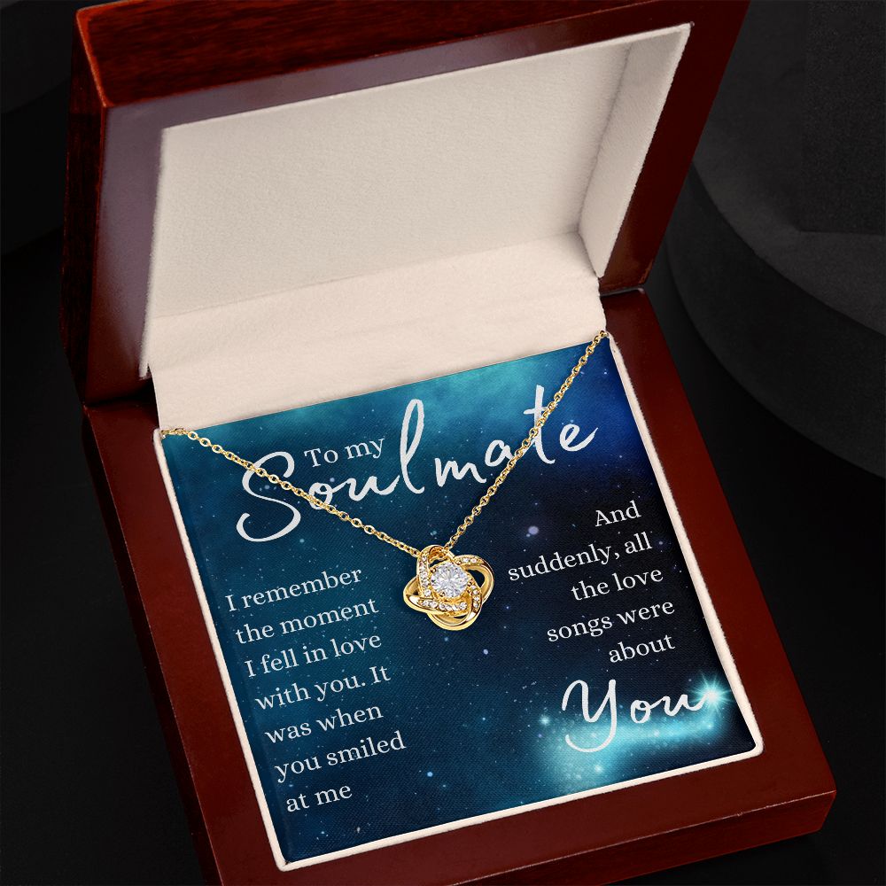 TO MY SOULMATE | ALL THE LOVE SONGS | LOVE KNOT NECKLACE - Sparkality Gifts