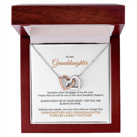 To My Granddaughter | Forever Linked Together (Interlocking Heart Necklace) - Sparkality Gifts