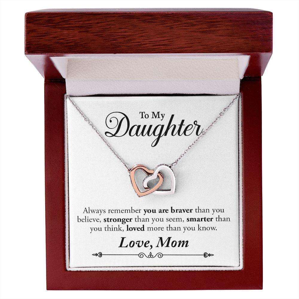 TO MY DAUGHTER | ALWAYS REMEMBER (INTERLOCKING HEARTS NECKALCE) - Sparkality Gifts