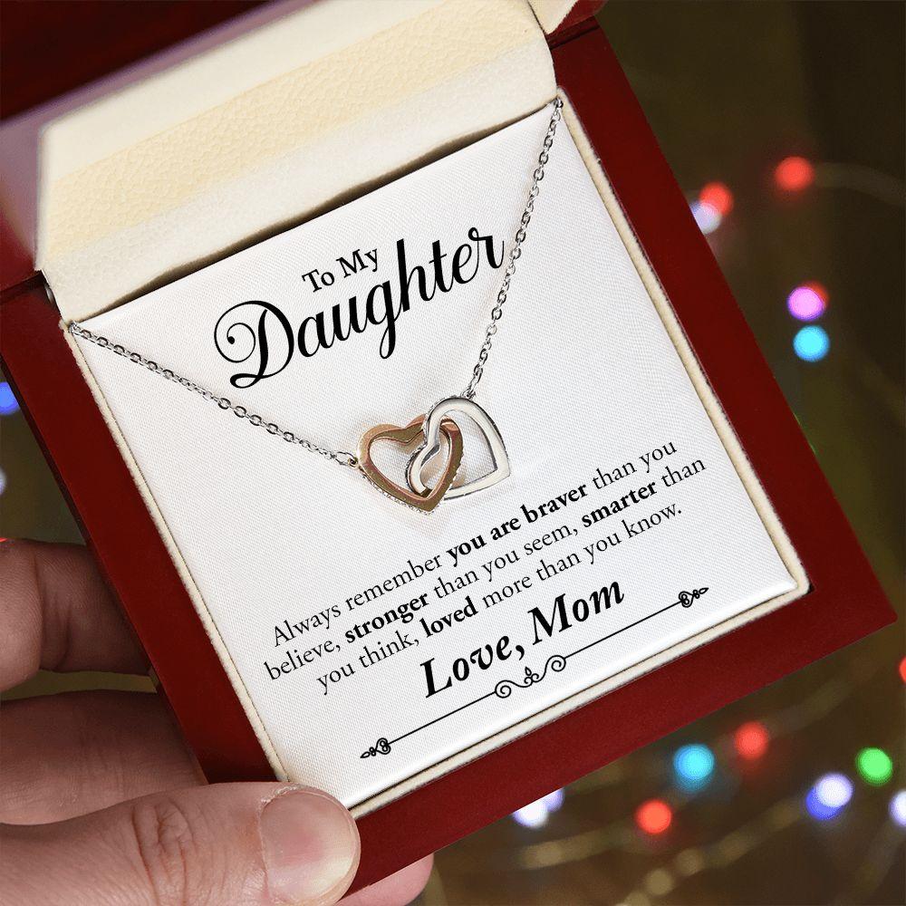 TO MY DAUGHTER | ALWAYS REMEMBER (INTERLOCKING HEARTS NECKALCE) - Sparkality Gifts