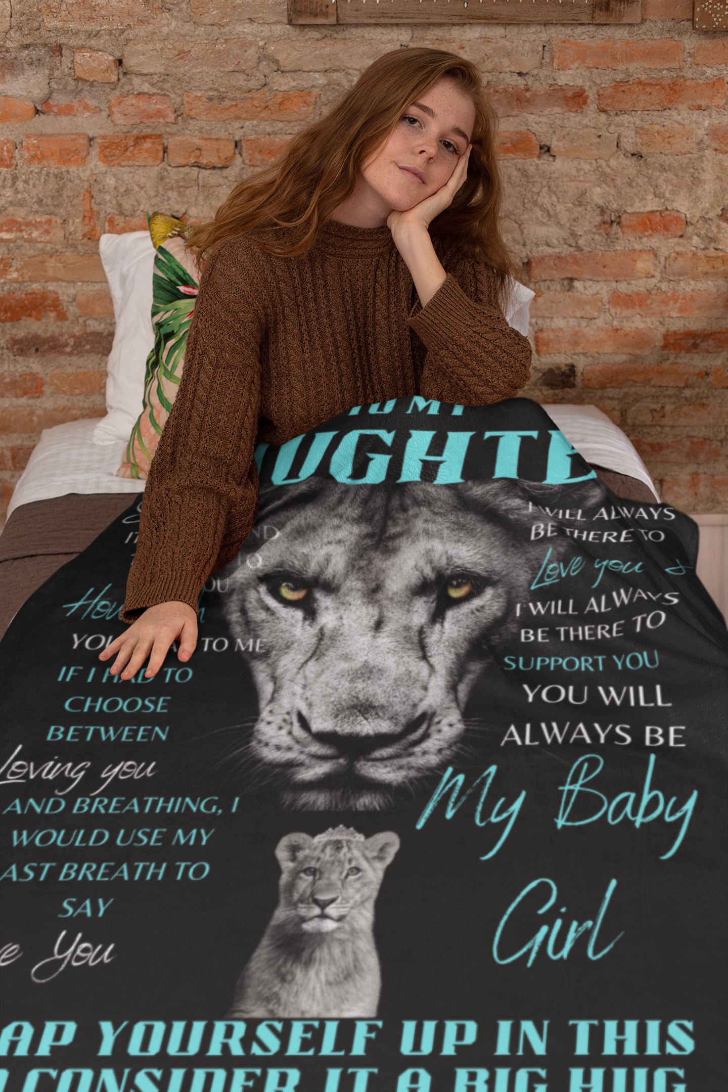 Daughter Lioness Blanket | Premium Mink Sherpa 50x60